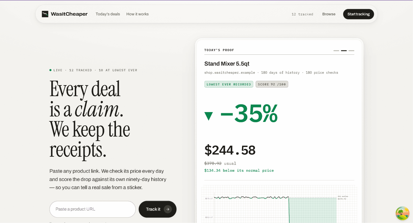 WasItCheaper · Full-stack · AI · Price intelligence